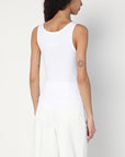 Moschino White tank top in cotton with laces
