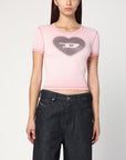 Diesel T-Ele T-shirt in powder pink stretch cotton