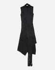 Acne Studios Black satin dress with scarf