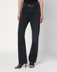 AGOLDE Black V-Waist Kelly jeans in recycled denim