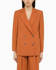 Harris Wharf London Terracotta-coloured double-breasted jacket