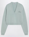 Acne Studios Faded mint wool v-neck sweater