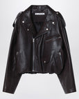 Acne Studios Brown leather over bomber jacket