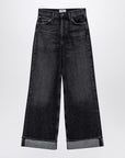 AGOLDE Dame dark grey wide ribbed denim jeans