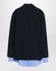 Acne Studios Navy blue single-breasted jacket with shirt detail