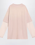 Acne Studios Pink violet layered T-shirt with print