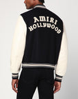 AMIRI Black/ivory wool blend bomber jacket