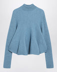 Sportmax Baby-doll blue knit top in wool