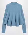 Sportmax Baby-doll blue knit top in wool