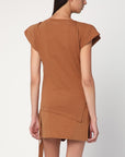 ISABEL MARANT Asymmetrical Sebani T-shirt in caramel colour