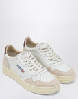 AUTRY Medalist sneakers in white/burgundy leather and suede