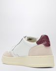 AUTRY Medalist sneakers in white/burgundy leather and suede