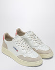 AUTRY Medalist sneakers in white/coral leather and suede