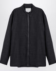 STUDIO NICHOLSON Dark grey wool zip shirt