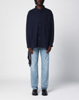 Destin Dark blue wool and cashmere overshirt