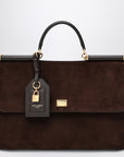 Dolce & Gabbana Dolce&Gabbana Ebony brown suede large bag My Sicily