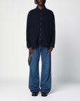 Destin Navy wool overshirt with graphic print