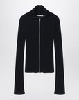 Acne Studios Black ribbed zip cardigan