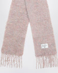 Acne Studios Pink wool scarf with logo