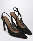 Dolce & Gabbana Dolce&Gabbana Black lace slingback with rhinestones