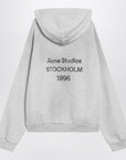 Acne Studios Pale grey mélange hoodie with logo