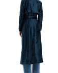 Tom Ford double-breasted velvet coat with flame