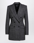 Dolce & Gabbana Dolce&Gabbana Anthracite grey tweed double-breasted jacket