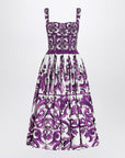 Dolce & Gabbana Dolce&Gabbana Dress with purple majolica print in cotton poplin