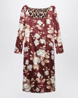 Dolce & Gabbana Dolce&Gabbana Burgundy satin dress with floral print