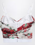 Dolce & Gabbana Dolce&Gabbana Bustier top in marquisette and chiffon with Rose print