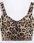 Dolce & Gabbana Dolce&Gabbana Charmeuse bustier with leopard print