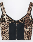 Dolce & Gabbana Dolce&Gabbana Charmeuse bustier with leopard print