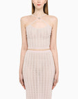 Alessandra Rich Pink criss-cross top