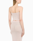 Alessandra Rich Pink criss-cross top