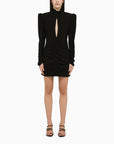 Alessandra Rich Black draped silk minidress