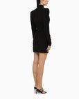 Alessandra Rich Black draped silk minidress