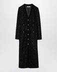 Alessandra Rich Black sequin tweed midi dress with buttons