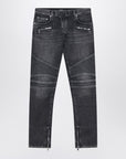 Balmain Grey washed slim biker jeans