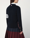 Thom Browne Navy blue wool cardigan