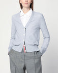 Thom Browne Light grey cardigan in cotton and silk