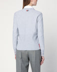 Thom Browne Light grey cardigan in cotton and silk