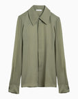 Ami Paris Olive green silk shirt