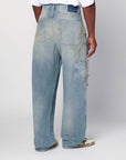 Golden Goose Light blue jeans with sand wash distressed effect