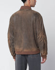 Golden Goose Vintage-effect brown bomber