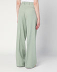 Golden Goose Wide-leg light green wool trousers