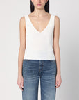 Golden Goose Ribbed ivory tank top