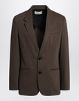 Ami Paris Single-breasted olive black wool jacket