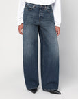 HAIKURE Dark blue washed effect jeans