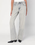 HAIKURE Wide pearl grey washed effect jeans