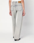 HAIKURE Wide pearl grey washed effect jeans